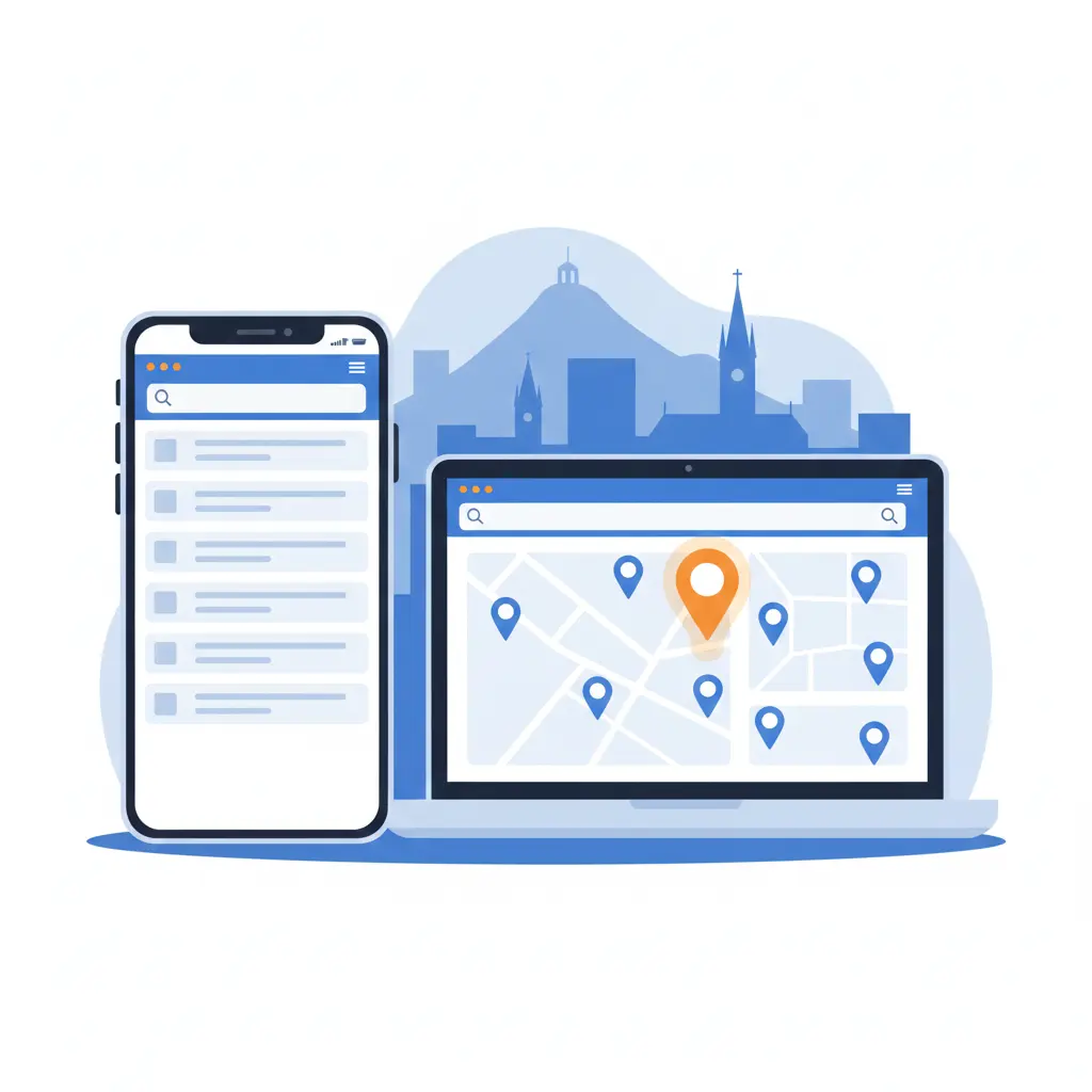 Illustration représentant le référencement local d’un site internet d’entreprise à Clermont-Ferrand